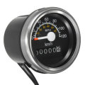 Motorcycle Universal Speedometer Odometer LED Backlight Gauge KMH MPH