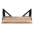 3Pcs Wall Floating Shelves Shelf Rack with 3 Wood Boards Dispaly Home Decor