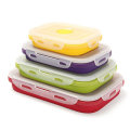 IPRee 4 Size Collapsible Silicone Lunch Boxes Portable Food Storage Kitchen Containers