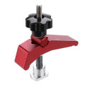 HONGDUI 2 Pcs Red Quick Acting Hold Down Clamp Aluminum Alloy T-Slot T-Track Clamp Set Woodworking T