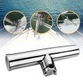 316 Stainless Steel 7/8``-1`` Tube Fishing Rod Holder Boat Tackle Clamp On Rail Mount