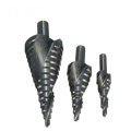 3Pcs HSS Spiral Flute Step Drill Bit Triangle Shank With Automatic Center Pin Punch For Hole Drill
