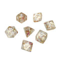 7Pcs Multiple Face Dice Set DIY Handcrafted Transparent 7-Face Dice Color Pieces Embedded Dice For P