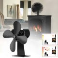 2 Pcs IPRee FFAN01 4 Blade Fireplace Fan Eco Friendly Quiet Winter Thermal Heat Power Fan Wood Bur