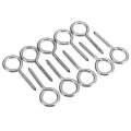10Pcs M4 52mm 304 Stainless Steel Self Tapping Screw Eye Bolt Ring Hook with Expansion Pipe