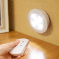 6PCS LED Wireless Cabinet Light Kitchen Counter Under Touch Closets Lighting Puck Lamp with Remote C