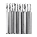 10pcs Single Flutes Milling Cutter 3.175mm Shank 2mm Tip Carbide End Mill CNC Cutting Tool