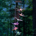 Solar Powered Wind Chimes Light Lamp Hanging LED Dragonfly Garden Yard Color Changing Lights For Hom