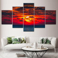 5PCS Wall Paintings Home Bedroom Decor HD Art Sunset Spray Painting Canvas