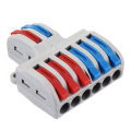 3pcs SPL-62 Two Groups of Parallel One-in and Three-out Splitter Terminal Wire Connector