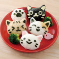 Sushi Mould Set Rice Mold Cute Smile Cat Bento Maker Nori Decor Cake Cutter Cheese Ham Sandwich DIY