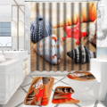 180 x180cm Conch Starfish Beach With 12 Hooks Bathroom Shower Curtain