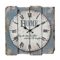 Stonebriar Square 15`` Wall Clock Rustic Farmhouse Worn Roman Numeral Vintage