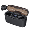TWS Mini bluetooth LED Digital Display Earphone Waterproof Auto Pair Headset with 2000mAh Power Bank