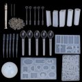 77Pcs/Set Crystal Epoxy Resin Silicone Pendant Casting Mould Kit Transparent Jewelry Making Mold Spo