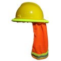 Safety Hard Hat Neck Shield Helmet Sun Shade HI VIS Reflective Stripe Orange