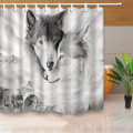 Custom Wolf Shower Curtain Art Print Pattern Shower Curtain Bathroom Decoration Curtain