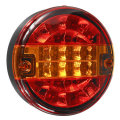 2Pcs 12V 24V Car Rear LED Tail Lights Brake Stop Turn Signal Lamps Round Hamburger For Lorry Truck C