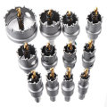Drillpro 12pcs 15mm-50mm Upgrade M35 Titanium Coated Hole Saw Cutter for Stainless Steel Aluminum Al