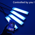 4PCS RGB LED Car Foot Floor Atmosphere Lights Intelligent Sound Control Colorful Decoration Lamp DC1