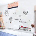 Miico FX82032 2PCS Cartoon Wall Stickers Small Train Painting Sticker Children`s Room And Kindergart