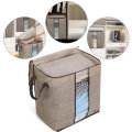 Janolia  Foldable Clothes Storage Bag Clothes Quilts Divider Organizer High Capacity Folding Bamboo