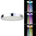 360 Adjustable 8 Inch LED Round Chrome Rain Bathroom Shower Head Rainfall 7 Color Changing Bath