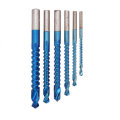 Drillpro 6Pcs 3-8mm Blue Nano Coated Grooving Drill HSS Woodworking Drill Bit Plastic Metal Hole Gro