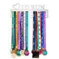 `LOVE TO RUN` Medal Hanger Display Holder Brushed Stainless Steel Wire 36 Medals Hanger 32cm Triple