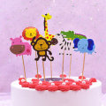 29pcs/set Jungle Animal Decorations Happy Birthday Banner Animal Balloons and Animal Cake Toppers fo