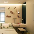 Silver Feather DIY 3D Mirror Wall Sticker Mural For Home And Bedroom Decoration
