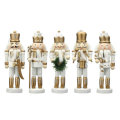 5Pcs Wooden Nutcracker Soldier Handcraft Puppet Doll Toy Ornament Christmas Gift Home Room Decoratio