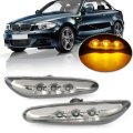 LED Turn Signals Side Marker Lights with Clear Lens Yellow Pair For BMW E82 E88 E60 E61 E90 E91 E92