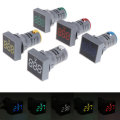 3pcs Yellow 22MM AC 60-500V Voltmeter Square Panel LED Digital Voltage Meter Indicator Light