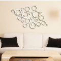 24PCS Circle 3D DIY Home Decor TV Wall Sticker Decoration Mirror Wall Stickers