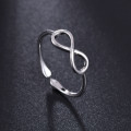Classic Infinity Knot Ring Rose Gold Silver Ring Simple Casual Wear Fashion Open Ring for Women
