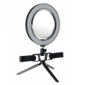 8.7/12.6 Inch LED Dimmable Video Ring Light Tripod Stand with Mirror 2 Phone Clip for Youtube Tik To