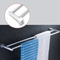 Bathroom Double Towel Rail Rack 2 Bar Space Aluminum Hanger Wall Mounted Towel Shelf Bath Rails Bars