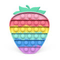 1pc Rainbow Strawberry Bubble Sensory Decompression Artifact Bright Color Fidget Toys Adult Children