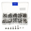 Suleve M4SP1 M4 Stainless Steel Phillips Round Head Screws Bolts Nuts Assortment Kit 250Pcs