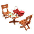 Dolls House Furniture DIY Lovely Dining Table Chair Set Children Kids Gift Toys House Accessories Ki