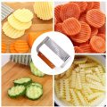 Kitchen Stainless Steel Crinkle Cutters Crinkle Cutting Tool French Fry Slicer Stainless Vegetable S