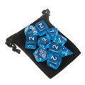 10PCS Sky Blue Acrylic Polyhedral Dice Set With Storage Bag Geometric Multi Sided TRPG Board Game Di