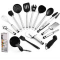 23pcs Steel Handle Silicone Non-Stick Pan Spoon Utensils Kitchenware Cookware