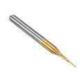 Drillpro 10pcs 0.6mm Titanium Coated Engraving Milling Cutter Carbide End Mill Rotary Burr