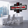 5 PCS Abstract Wall Art Red Black Grey Modern Canvas Print Paintings Home Decorations