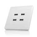 3.1A AC Power Wall Receptacle Socket Plate  Charger Outlet Panel with 4 USB Port