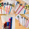 12 Pcs Wooden Pencils Musical Note Patterns Cartoon Pencils Writing Painting Stationery Gifts for Ch