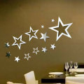 13pcs Star Mirror Wall Sticker Acrylic Surface Art Decal Home Office Room DIY Decoration Stickers