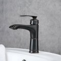 Kitchen Black Paint Basin Faucet Bathroom Copper Body Hot And Cold Faucet Washbasin Tap